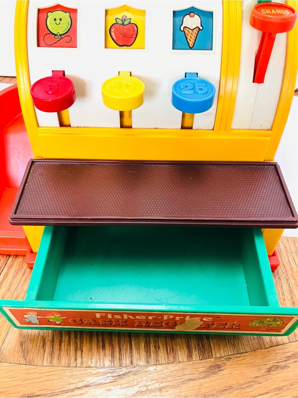 Fisher Price 1974 Toy Cash Register Works Has 7 Coins Minor Marks Read - Picture 11 of 12